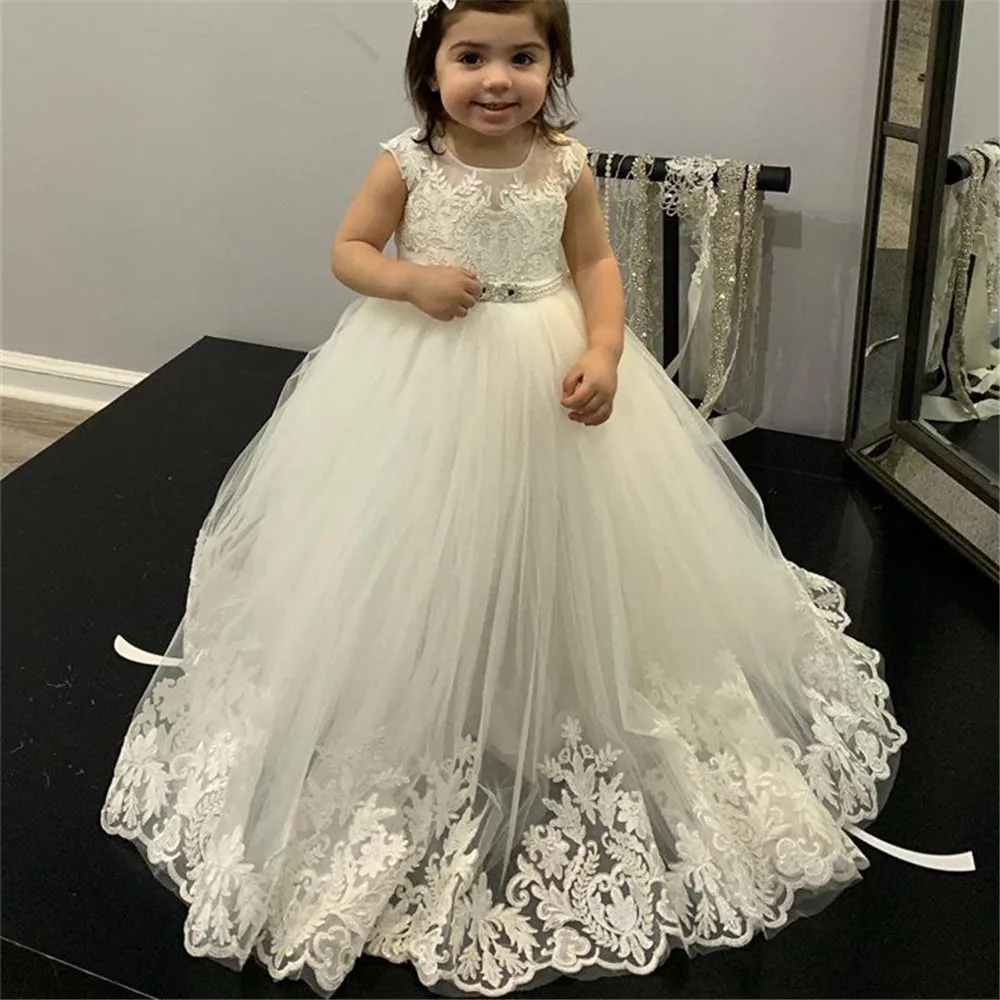 Toddler Girl Tulle Party Dress - Flower Girl Dresses Lace First Communion