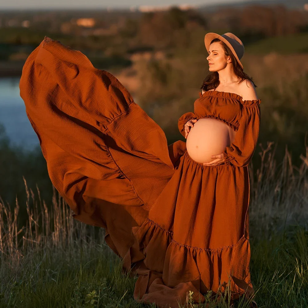 Maternity Wear - Sexy Off Shoulder Retro Maternity Photography