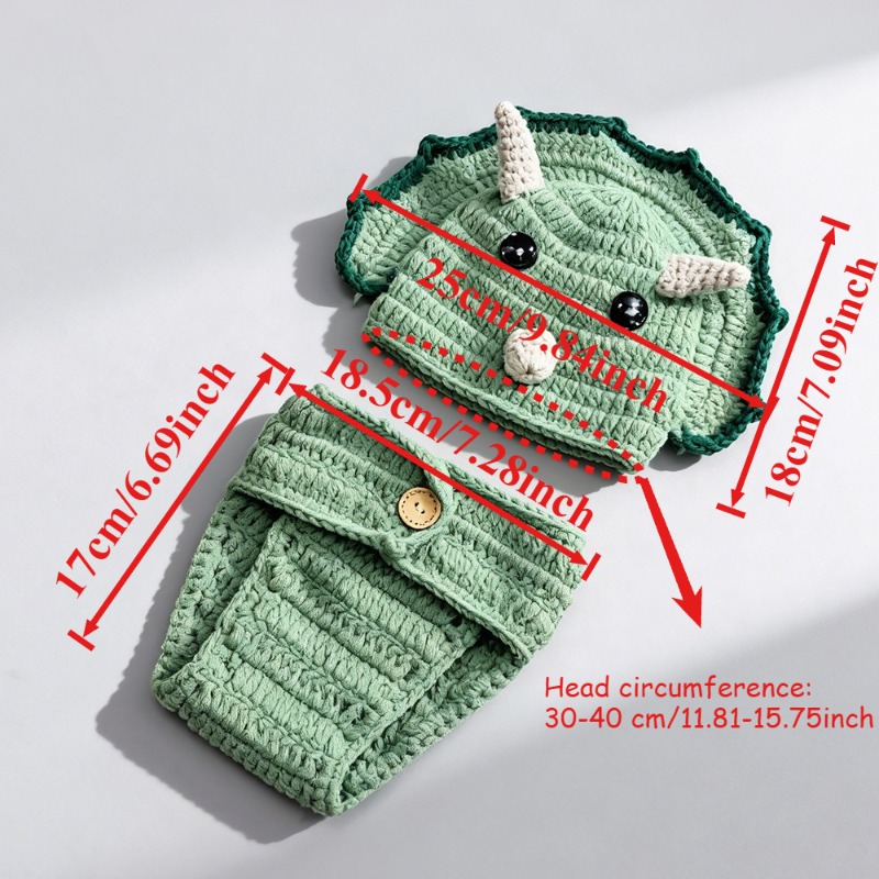 2pcs Crochet Dinosaur Newborn  - Infant Photography Props Outfit ulasan dan harga