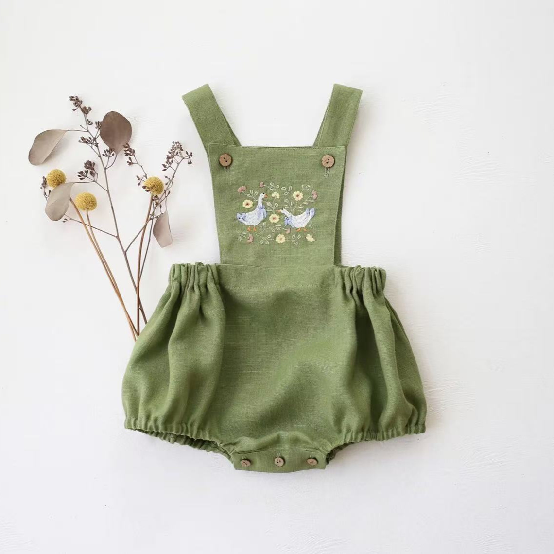 Countryside Style 2026 Summer  - Baby Summer Linen Sleeveless Jumpsuit ulasan dan harga