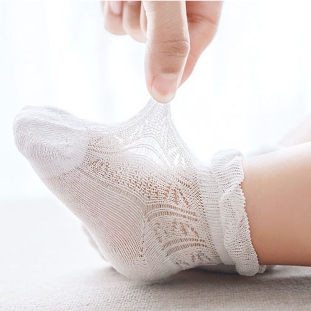 4Pairs Sweet Cotton Baby Ruffl - Unisex Baby Socks Non Slip ulasan dan harga