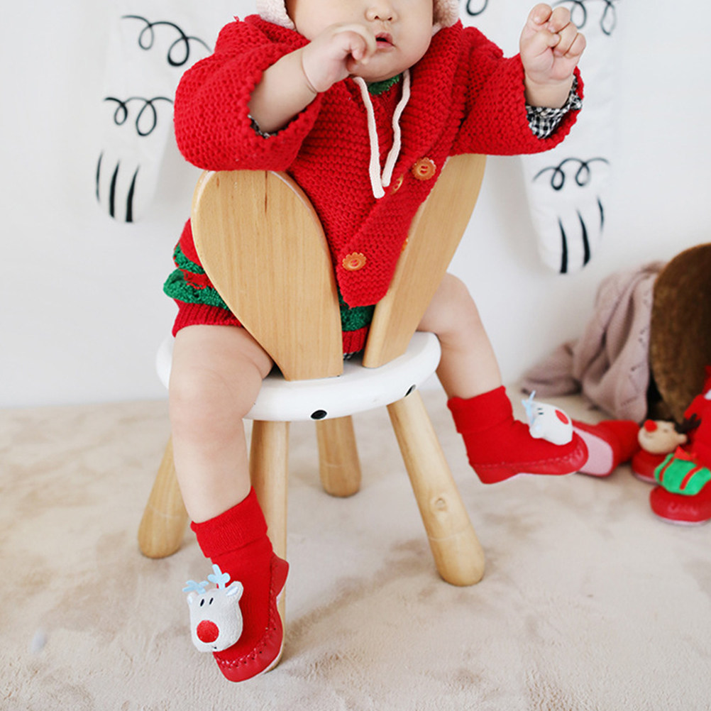 1Pair Warm Christmas Socks Chi - Unisex Baby Socks Non Slip ulasan dan harga