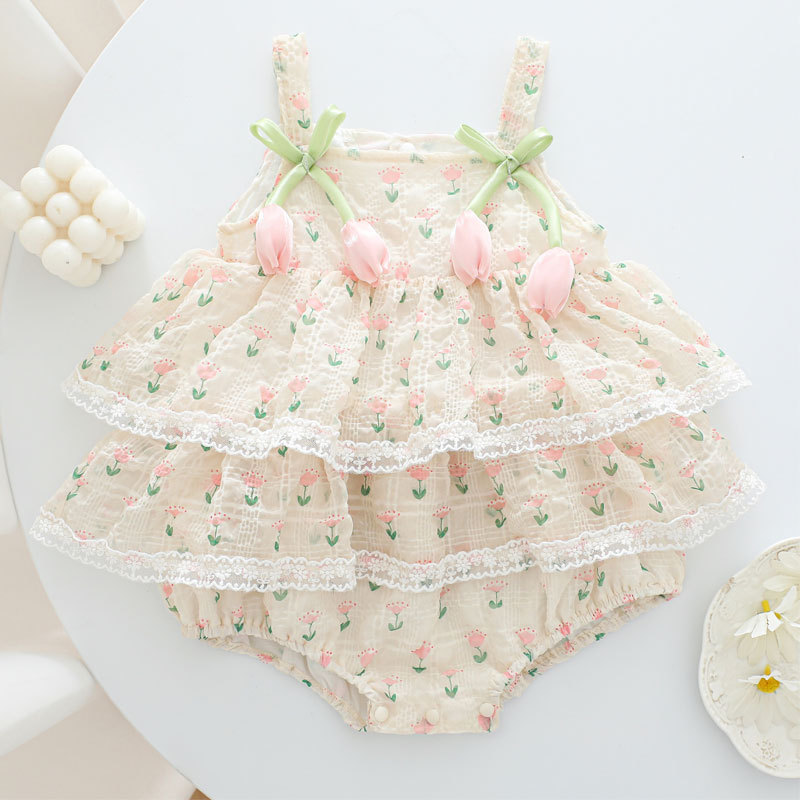 2026 Baby Girl Summer Princess - Newborn Baby Girl Romper Floral ulasan dan harga
