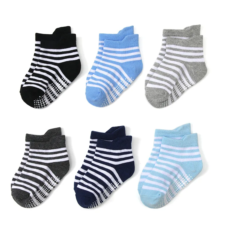6-Pack Baby Floor Socks  Strip - Unisex Baby Socks Non Slip ulasan dan harga