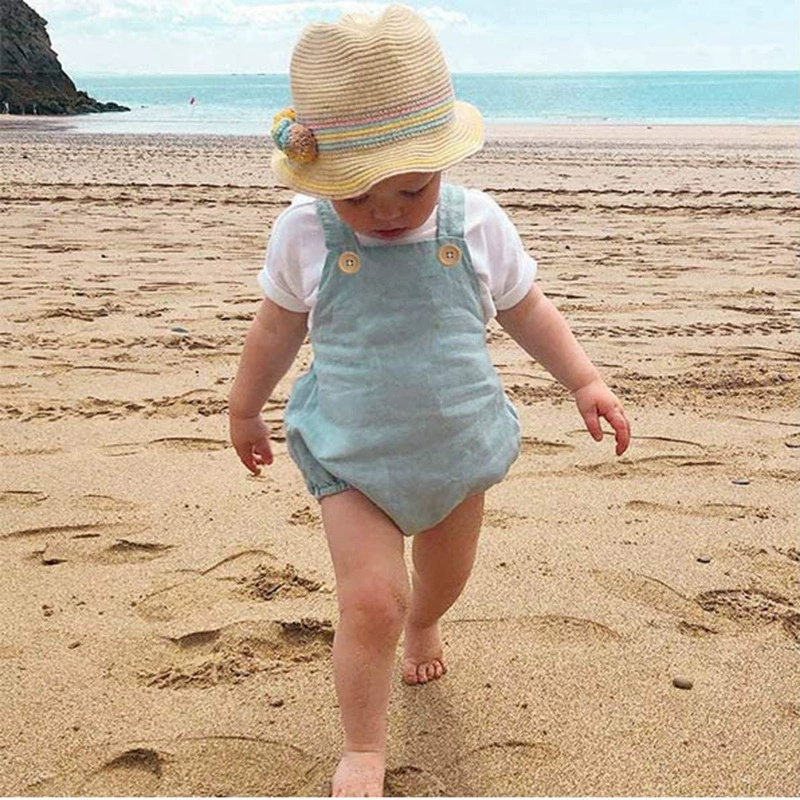 2025 Summer Newborn Baby Boys  - Baby Summer Linen Sleeveless Jumpsuit ulasan dan harga