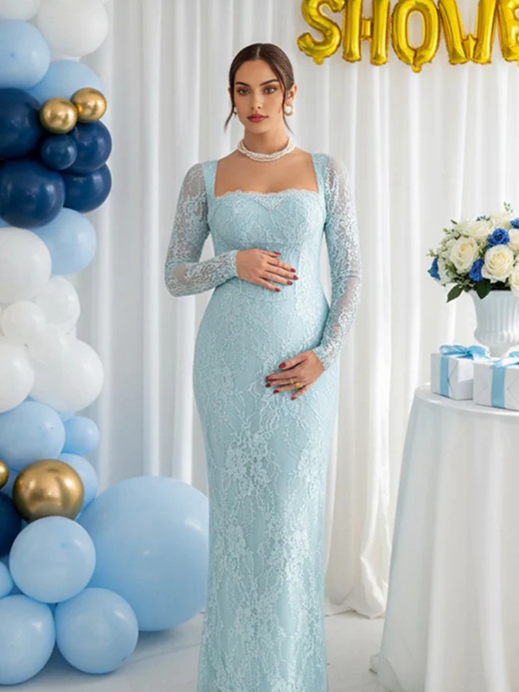 Lace Maternity Photoshoot Dres - Maternity Wear ulasan dan harga