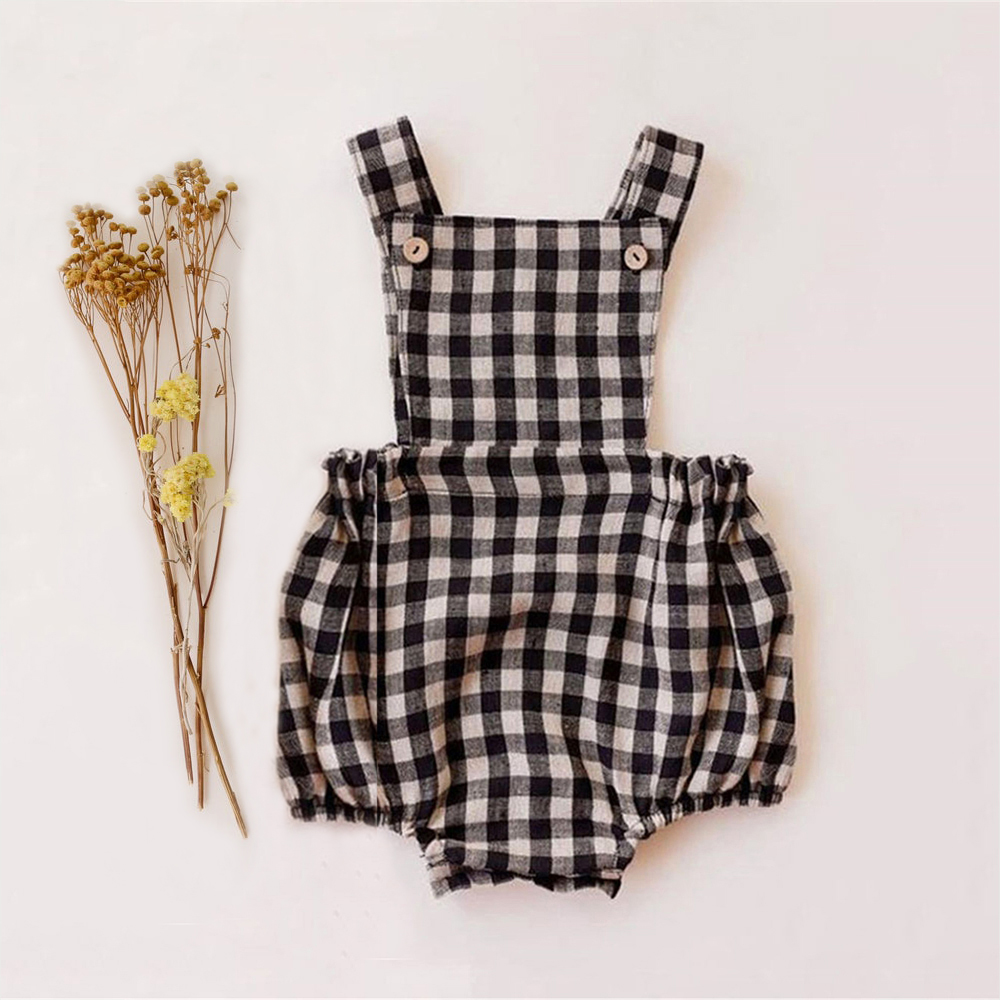Newborn Baby Boy Girl Romper F - Baby Summer Linen Sleeveless Jumpsuit ulasan dan harga